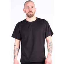Meissa Fashion Erkek Siyah Oversize Basic T-Shirt