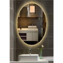 Dnr-Mirror80 x 100 cm Günışığı Ledli Elips Banyo Aynası Tuvalet Aynası