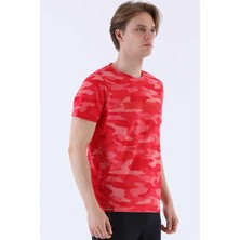 Maraton Regular Erkek Bisiklet Yaka  Kırmızı T-shirt