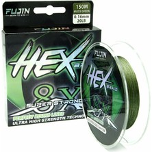 Fujin Hex Braid 8x 150MT Moss Green Pe Ip Misina