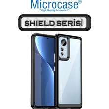 Microcase Xiaomi 12 Shield Serisi Darbeye Dayanıklı Köşe Korumalı Yarı Esnek Plastik Tpu Kılıf - Siyah