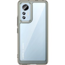 Microcase Xiaomi 12 Shield Serisi Darbeye Dayanıklı Köşe Korumalı Yarı Esnek Plastik Tpu Kılıf - Füme