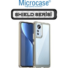 Microcase Xiaomi 12 Shield Serisi Darbeye Dayanıklı Köşe Korumalı Yarı Esnek Plastik Tpu Kılıf - Füme