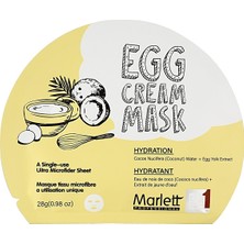 Marlett Yumurta Özlü Nemlendirici ve Aydınlatıcı Kağıt Maske & Egg Cream Mask Set