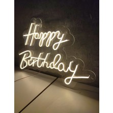 Dekoraven Happy Birthday Doğum Günü Neon Yazı Tabela Dekoratif Işık Organizasyon Arka Plan Aydınlatma Neon