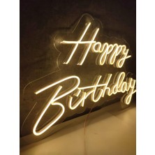 Dekoraven Happy Birthday Doğum Günü Neon Yazı Tabela Dekoratif Işık Organizasyon Arka Plan Aydınlatma Neon