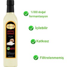 Hanzade Bitkisel Pirinç Sirkesi 500 ml Doğal Fermantasyon İçilebilir Katkısız Cam Şişe