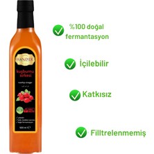 Hanzade Bitkisel Kuşburnu Sirkesi 500 ml Doğal Fermantasyon İçilebilir Katkısız Cam Şişe