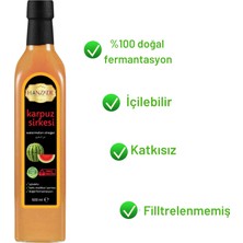 Hanzade Bitkisel Karpuz Sirkesi 500 ml Doğal Fermantasyon İçilebilir Katkısız Cam Şişe