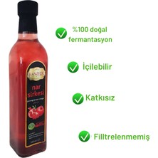 Hanzade Bitkisel Nar Sirkesi 500 ml Doğal Fermantasyon İçilebilir Katkısız Cam Şişe