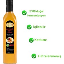 Hanzade Bitkisel Zerdeçallı Elma Sirkesi 500 ml Doğal Fermantasyon İçilebilir Katkısız Cam Şişe