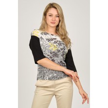 Sistas Kadın Desenli Bluz 6690374 Siyah