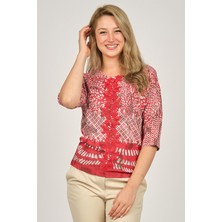 Sistas Kadın Işlemeli Bisiklet Yaka Bluz 6690218 Mercan