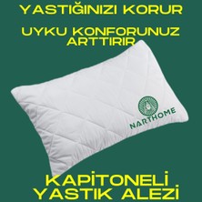 Nart Home Kapitoneli Yastık Alezi 4'li Pamuklu Fermuarlı Kapitone Yastık Koruyucu Yastık Kılıfı Kya4