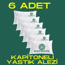 Nart Home Kapitoneli Yastık Alezi 6'li Pamuklu Fermuarlı Kapitone Yastık Koruyucu Yastık Kılıfı Kya6