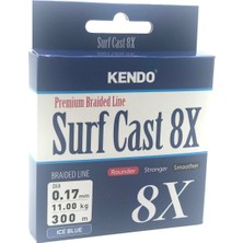 Kendo Surf Cast 8X Fıghtıng 300 mt Örgü İp Ice Blue 0,17 mm Kalınlık 11 Kg Çekeri Ultra Sağlam