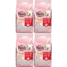 Pets Family Hızlı Topaklanan Doğal Bentonit Parfümsüz Ince Taneli Premium Kedi Kumu 4 Paket 20 Lt