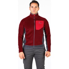 Erkek Polar Bordo Hırka Mont Tam Fermuar Gizli Cep Sweatshirt Slim Feet