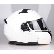 Lazer Golden Çene Açılır Kask Parlak Beyaz