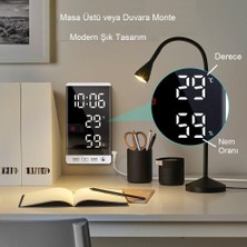 Upway 6 Inç Dijital Aynalı LED Ekran Masa Saati Alarm Sıcaklık Nem USB