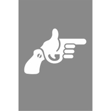 TSC Ateş Etme Beyaz Renk Sticker 15CM 2 Adet