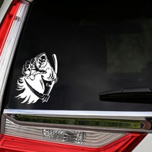 TSC Beyaz Renk Komik  Azrail Sticker Yapıştırması 17 cm