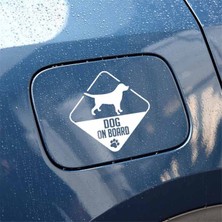TSC Dog On Board Arabada Köpek Var Sticker Yapıştırması Beyaz