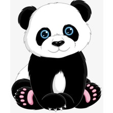 TSC Sevimli Panda Araba Arka Cam Sticker Etiket Yapıştırma 17CM