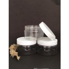 Dem Home Şeffaf Cam Görünümlü Plastik 3lü Krem, Losyon ve Düzenleyici Mika Kavanoz Seti 250ML