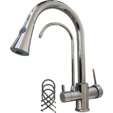 Hesaplı Çarşı Krom Arıtmalı Spiralli Mutfak Evye Bataryası