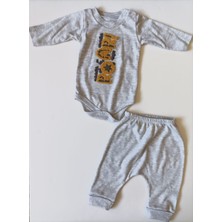 Baby Blue Dinozorlu Hırkalı 3lü Takım %100 Pamuklu Organik