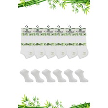 Kardeşler Bambu Kadın Patik Beyaz Çorap Dikişsiz 6'lı Paket