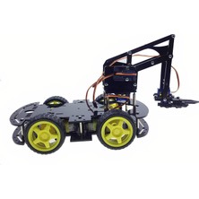 Arduino Emes Robotik Robot Kollu 4WD Engelden Kaçan ve Çizgi Izleyen Bluetoothlu Araç Seti