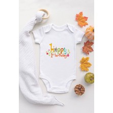 Tuğba Baby Tuğba Baby Ilk Doğum Günü 1 Yaş Kız Bebek Body  Pamuklu Zıbın