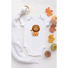 Tuğba Baby Tuğba Baby Bebek Aslan Baskılı Beyaz Çıtçıtlı Body