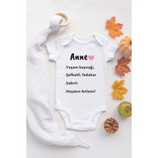 Tuğba Baby Tuğba Baby Anne Yazılı  Baskılı Bebek Body Pamuklı Zıbın