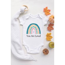 Tuğba Baby Tuğba Baby Rainbow You Are Loved  Baskılı Beyaz