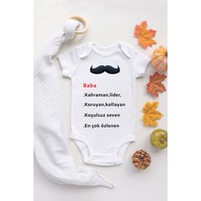 Tuğba Baby Tuğba Baby Baba Yazılı  Baskılı Bebek Body Pamuklu Zıbın