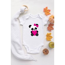 Tuğba Baby Tuğba Baby Kız Bebek Baby Ayıcık Baskılı Beyaz Çıtçıtlı Body