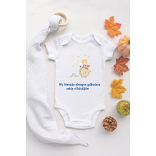 Tuğba Baby Bebek Küçük Prens Baskılı Beyaz Çıtçıtlı Pamuklu Zıbın
