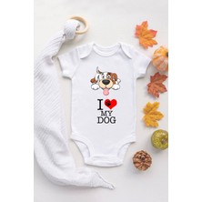 Tuğba Baby Tuğba Baby Beyaz Bebek Köpek Baskılı Çıtçıtlı Body