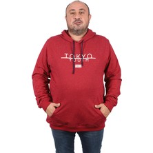 Moc Grande Mocgrande Büyük Beden Erkek Sweat Kapüsonlu Tokyo 22702-BORDO