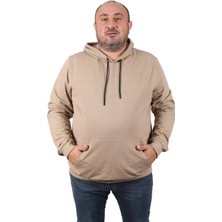 Moc Grande Mocgrande Büyük Beden Basic Kapüşonlu Sweat 22705-BEJ