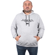 Moc Grande Mocgrande Büyük Beden Erkek Sweat Kapüsonlu Tokyo 22702-GRI