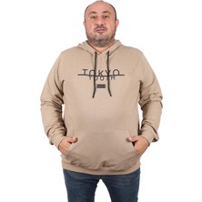 Moc Grande Mocgrande Büyük Beden Erkek Sweat Kapüsonlu Tokyo 22702-BEJ