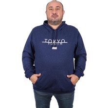 Moc Grande Mocgrande Büyük Beden Erkek Sweat Kapüsonlu Tokyo 22702-LACIVERT