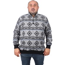 Moc Grande Mocgrande Polo Yaka Fermuarlı Sweatshirt Siyah Erkek Regular Fit Uzun Kol 22220-SIYAH