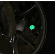 Hexagon Fosforlu Floresan LED Yeşil Pilsiz Araba Motorsiklet Lastik Sibop Kapaği (2 Adet)
