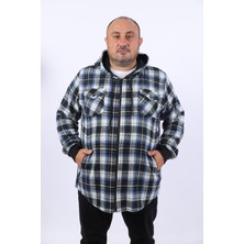 Moc Grande Mocgrande Büyük Beden Kapüşonlu Sweat Oduncu Çiftcep 22203-MAVI