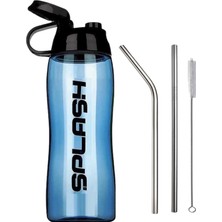 İlksoft Okul Su Matarası Suluk (750 ml) Bpa Içermez + Metal Pipet 2li Temizleme Fırçası